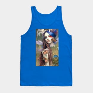 Classic bewitching Ziola girl with blue hair Beautiful Women Tank Top